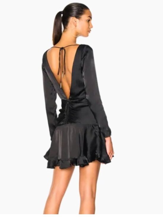 Zimmermann Dresses & Skirts - Zimmermann Black Long-Sleeve V-Neck Mini Dress